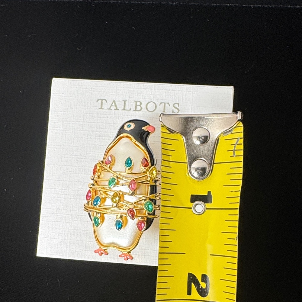 TALBOTS 4 Piece Jewelry Bundle Holiday Penguin Brooch 2 Bracelets Silver Hoops‎ - Picture 4 of 16